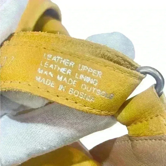 Miz Mooz Women’s Yellow Leather Heeled Sandals Collette With Strap SZ 37/ 6.5-7 - Picture 6 of 12